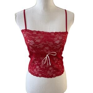 Eberjey Lace Camisole Cami Top Red M